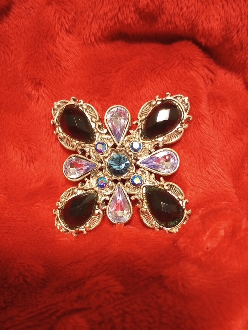 Blue Rhinestone Brooch - Picture 8 of 8